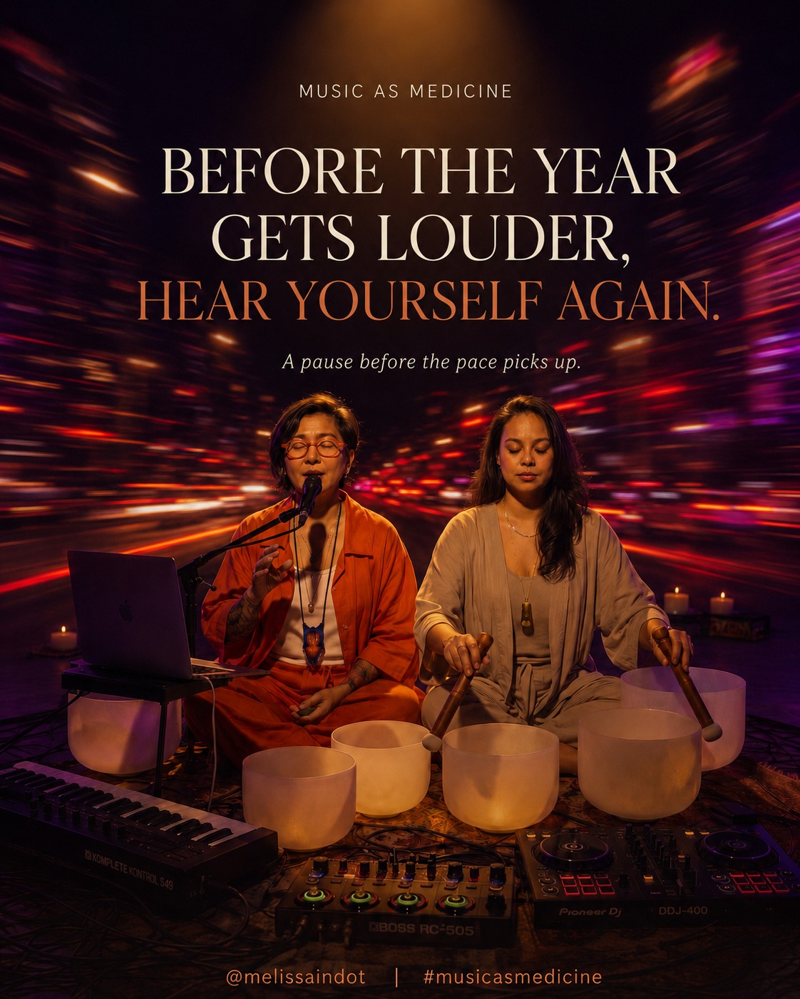 Before The Noise event artwork featuring Melissa Indot and Tunku Tiara